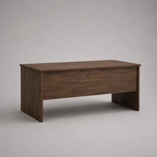 Tavolino rettangolare elevabile in pannello truciolare marrone noce, 100 x 50 x 55 cm
