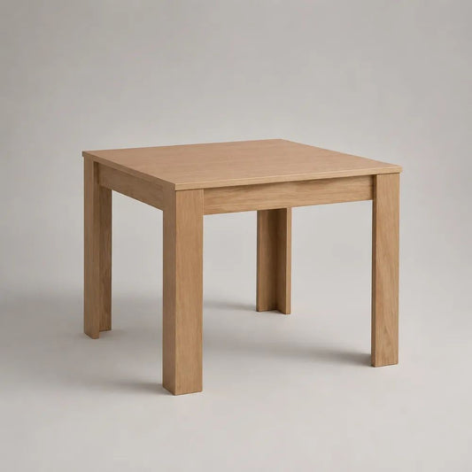 Tavolo da pranzo quadrato in pannello truciolare melaminico effetto rovere naturale, 80 × 80 × 75 cm